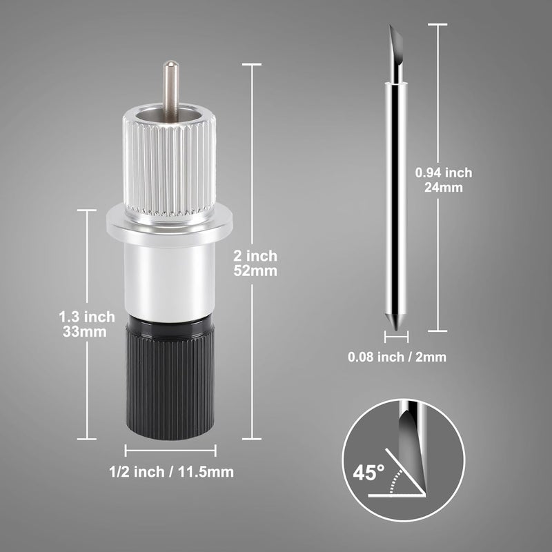 BFVV 20 Pcs 45 Degree Vinyl Cutter Plotter Cutting Blades Compatible with Roland Cutting Plotter, with Blade Holder Base, Standard Tungsten Carbide Blades Cut Multiple Materials - Image 2